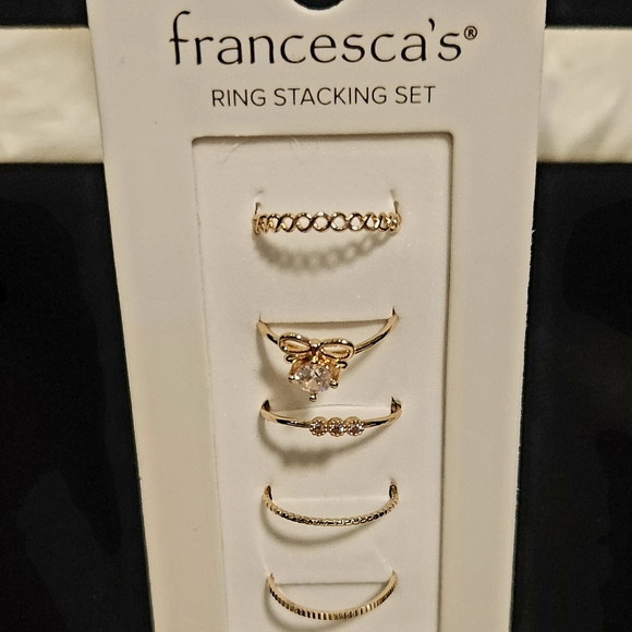 Francesca's Collections Gold Stacking Rings Set - Picture 1 of 6